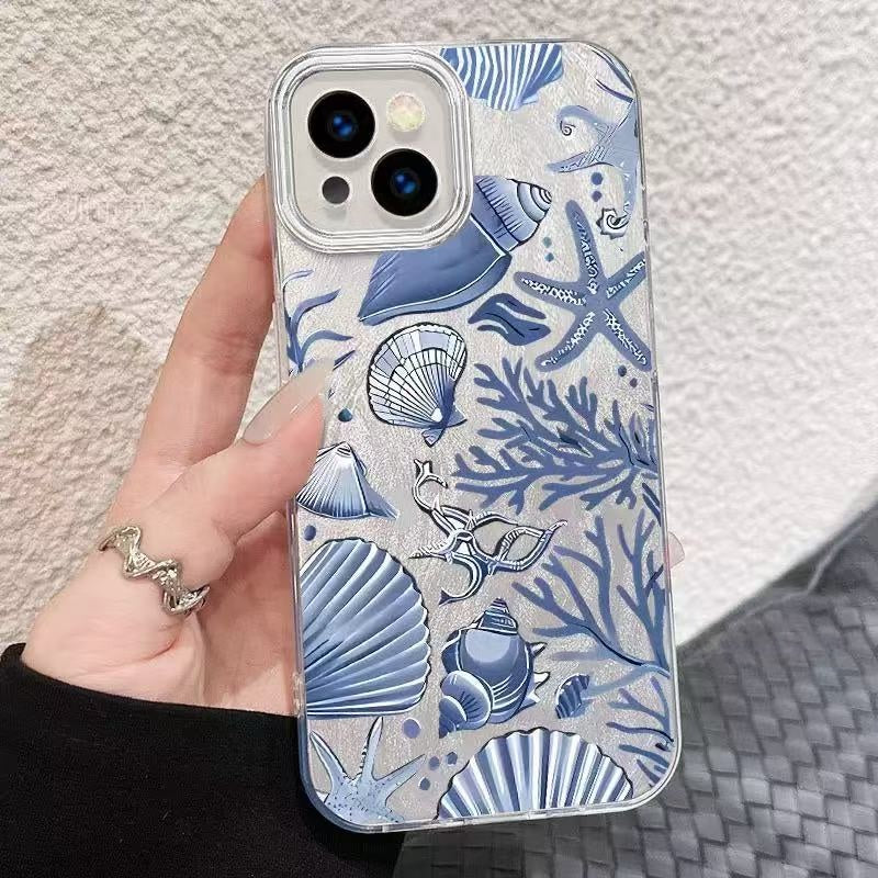 Ocean Shell Starfish Hard Case Cover for iPhone Series