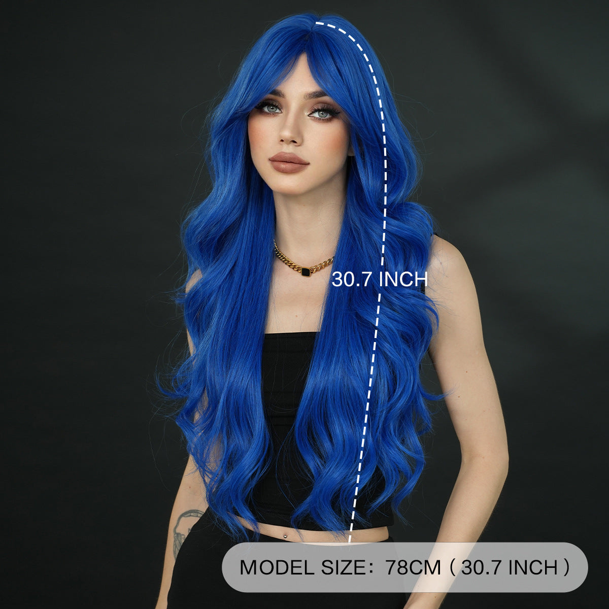 Long Curly Synthetic Wig with Adjustable Strains