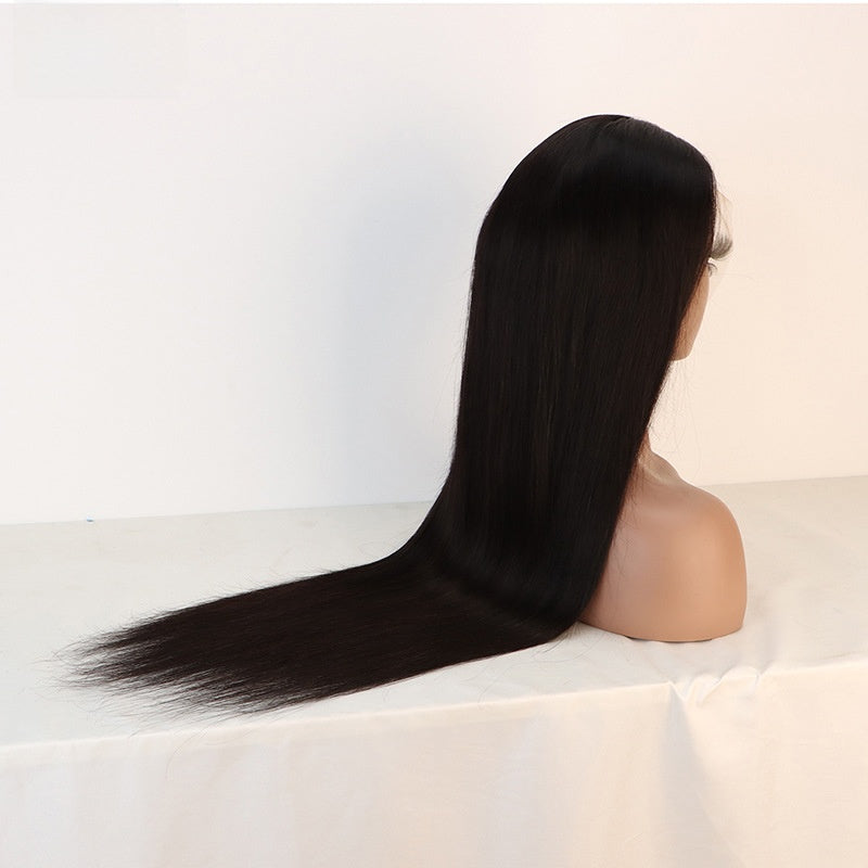 Real human hair wig with lace head cover