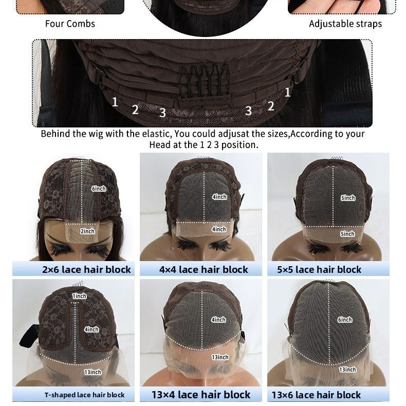 Real human hair wig with lace head cover