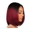 Short Straight Bob Wig Black Red Gradient
