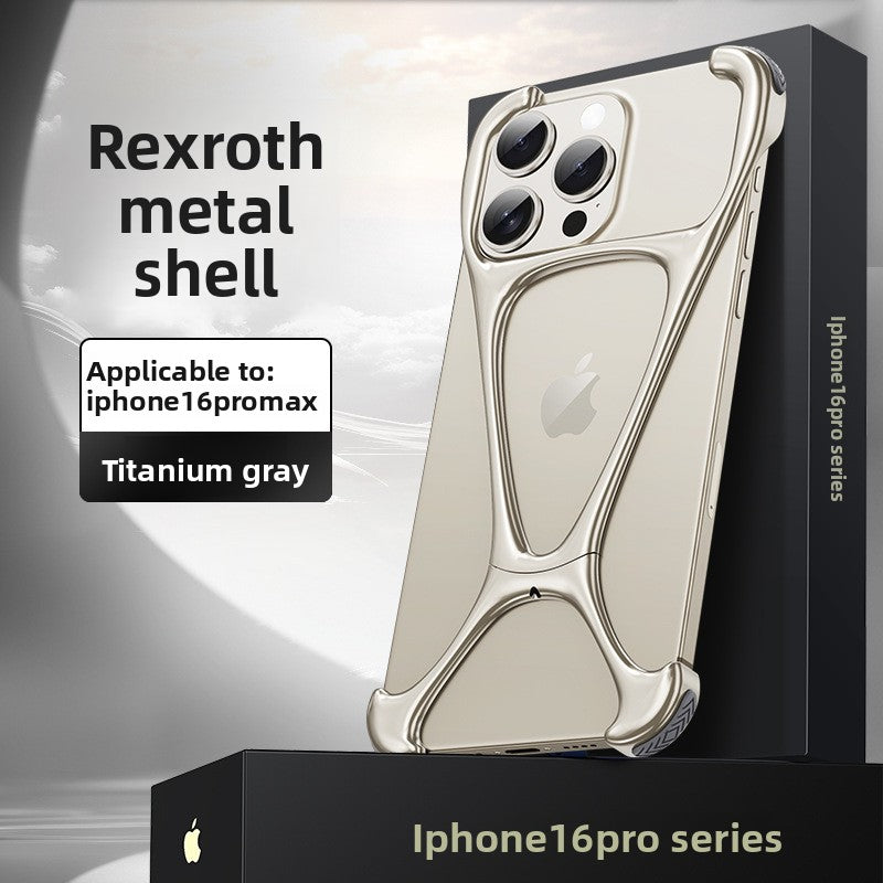 Frameless Zinc Alloy iPhone 16 Phone Case Anti-Fall Protective Cover