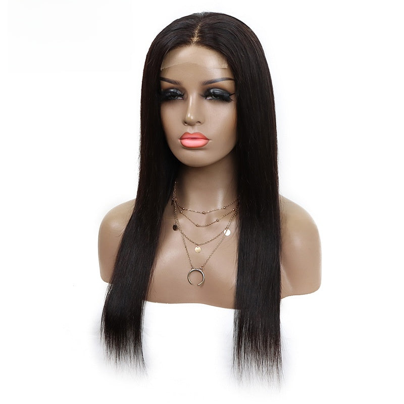 Real human hair wig with lace head cover