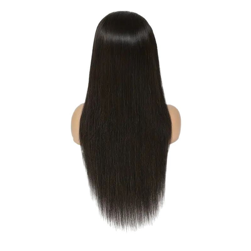 Lace-trimmed straight hair