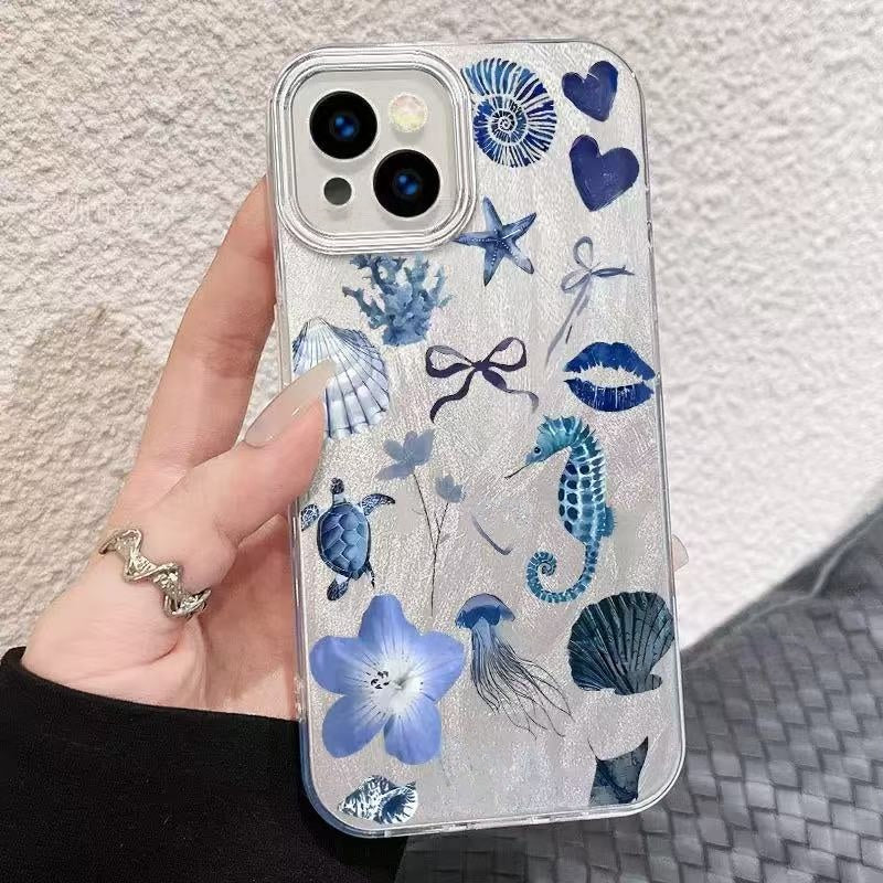 Ocean Shell Starfish Hard Case Cover for iPhone Series