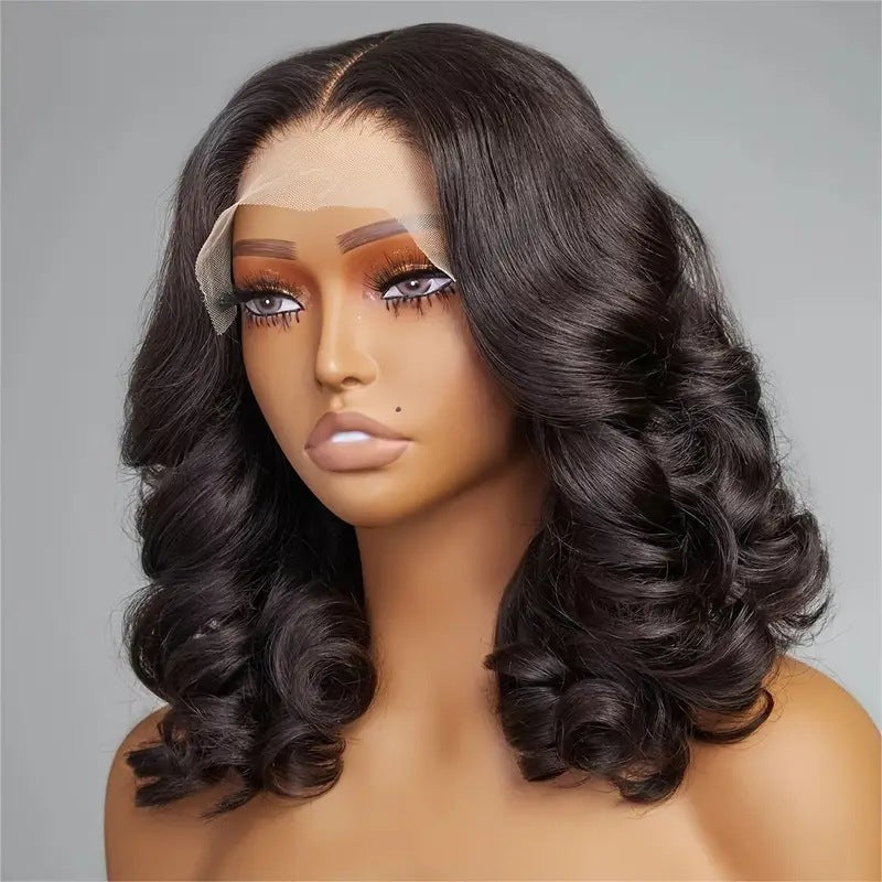 Front Lace Synthetic Wig with Wavy Curls