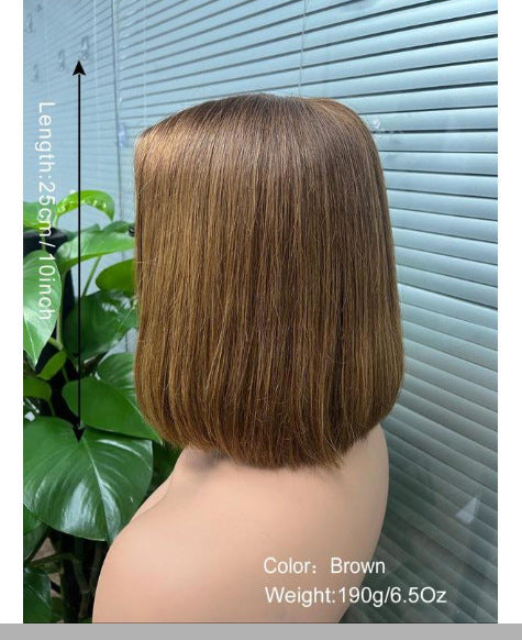 Short Straight Bob Wig Black Red Gradient