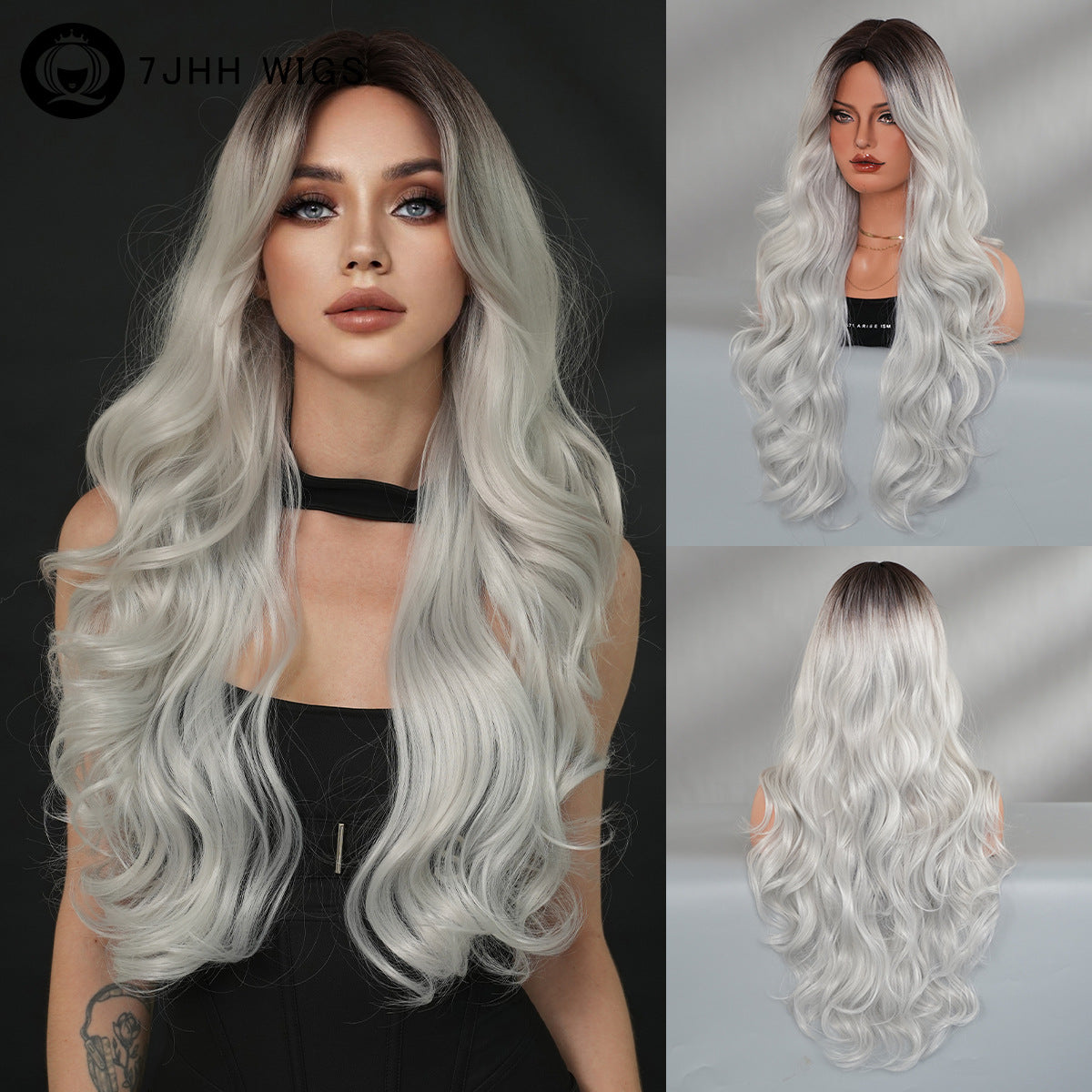 Long Curly Synthetic Wig with Adjustable Strains