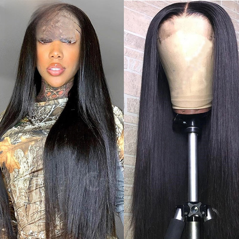 Real human hair wig with lace head cover