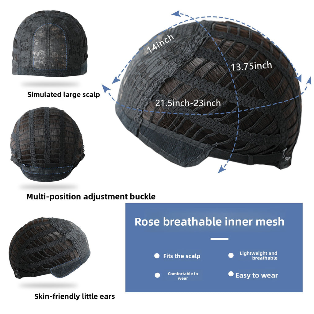 Long Curly Hair Wig with Air Bangs