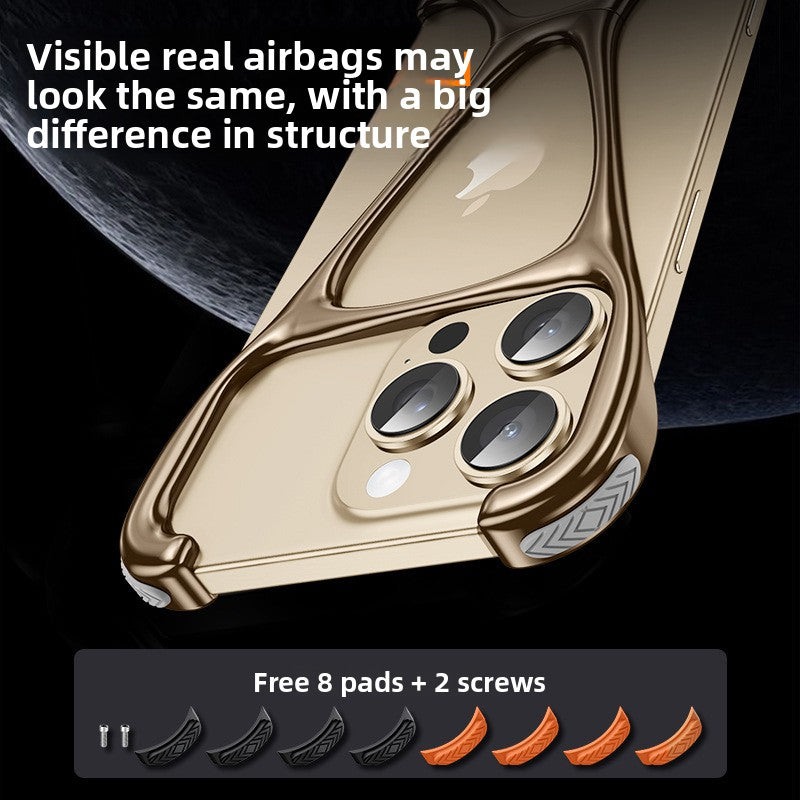 Frameless Zinc Alloy iPhone 16 Phone Case Anti-Fall Protective Cover