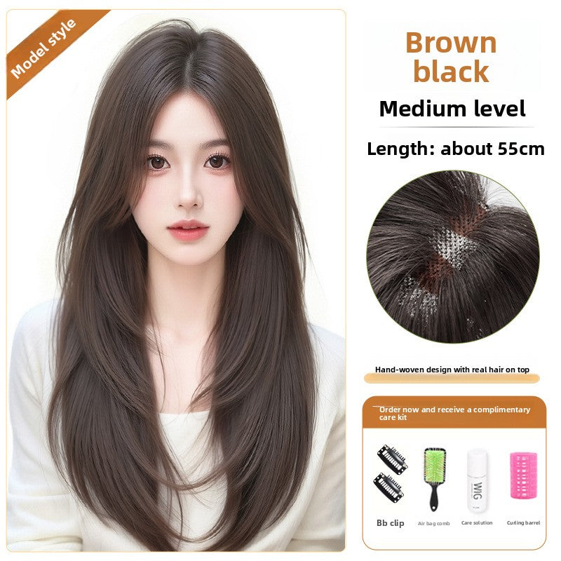 High-quality straight hair extensions