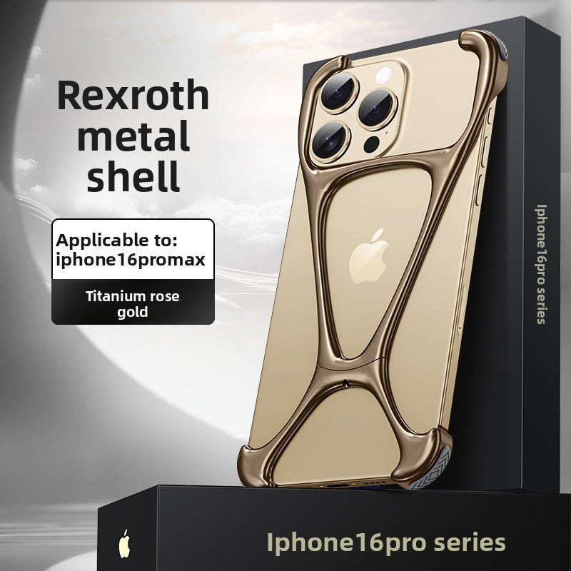 Frameless Zinc Alloy iPhone 16 Phone Case Anti-Fall Protective Cover